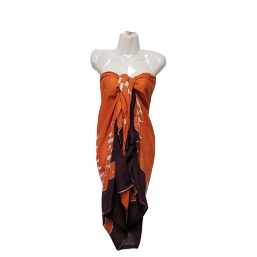 Womens Beach Cover Up, Cotton Pareo, Sarong, Handpainted Beachwear, Beachwraps